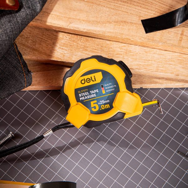 Steel Measuring Tape 5m/25mm Deli Tools EDL3797Y(yellow) - Image 6