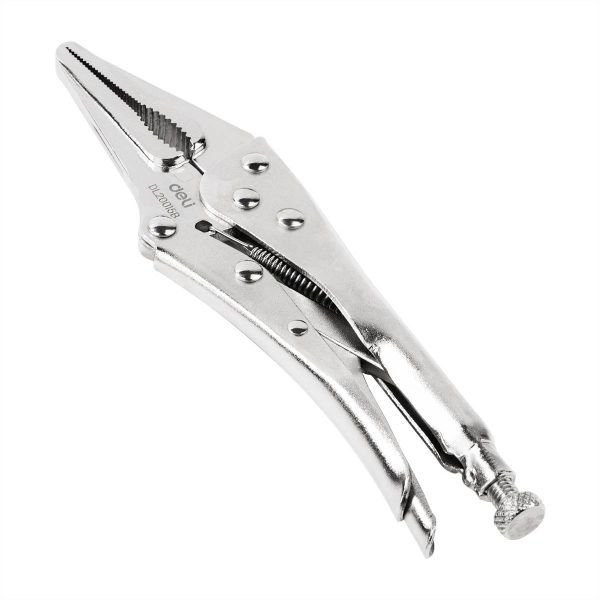 Long Nose Locking Pliers 9" Deli Tools EDL20015B (silver) - Image 3
