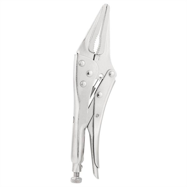 Long Nose Locking Pliers 9" Deli Tools EDL20015B (silver) - Image 2