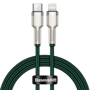 USB-C cable for Lightning Baseus Cafule, PD, 20W, 1m (green)