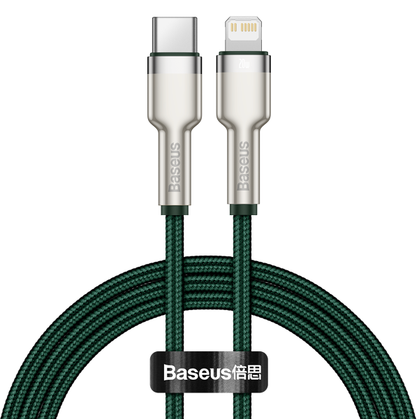 USB-C cable for Lightning Baseus Cafule, PD, 20W, 1m (green)