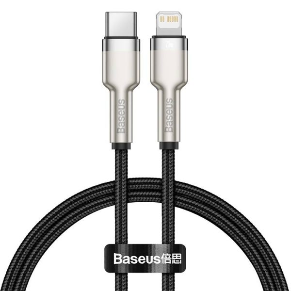 USB-C cable for Lightning Baseus Cafule, PD, 20W, 0,25m (black) — изображение 2