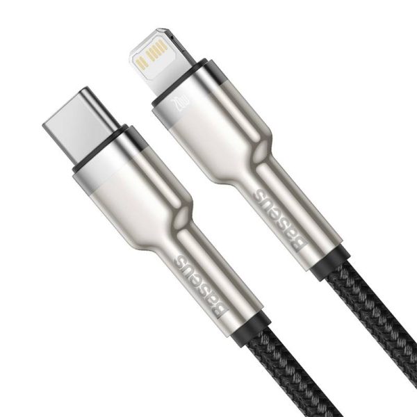 USB-C cable for Lightning Baseus Cafule, PD, 20W, 0,25m (black) — изображение 3