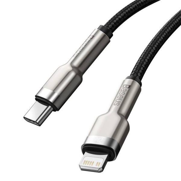 USB-C cable for Lightning Baseus Cafule, PD, 20W, 0,25m (black) — изображение 4