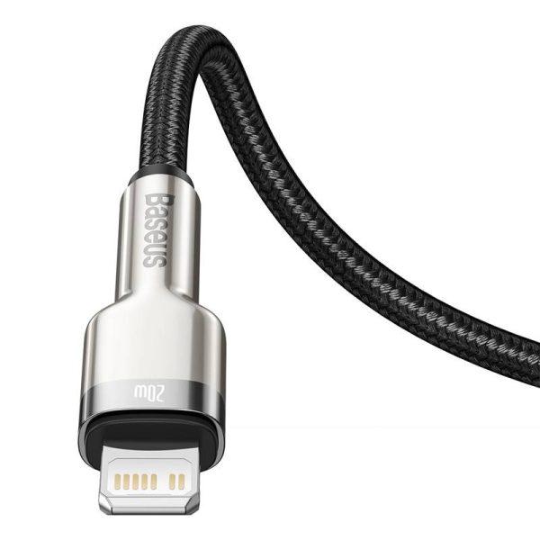 USB-C cable for Lightning Baseus Cafule, PD, 20W, 0,25m (black) — изображение 5