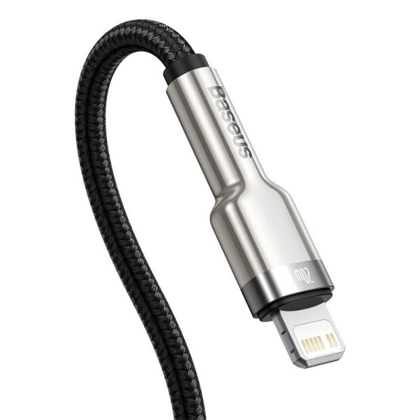 USB-C cable for Lightning Baseus Cafule, PD, 20W, 0,25m (black) — изображение 6