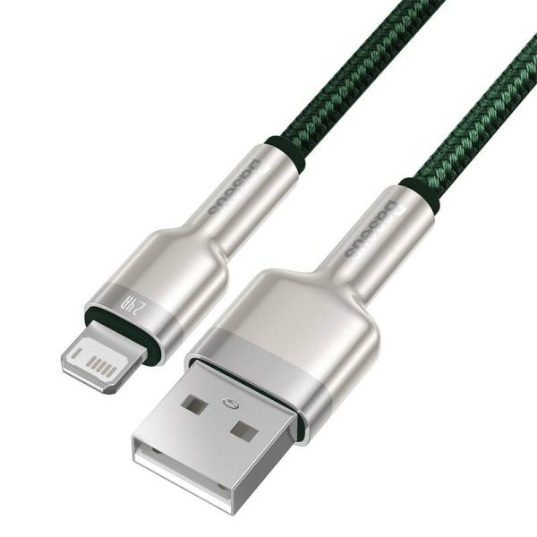 USB cable for Lightning Baseus Cafule, 2.4A, 2m (green) - Image 3
