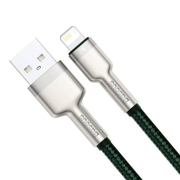 USB cable for Lightning Baseus Cafule, 2.4A, 2m (green) - Image 4