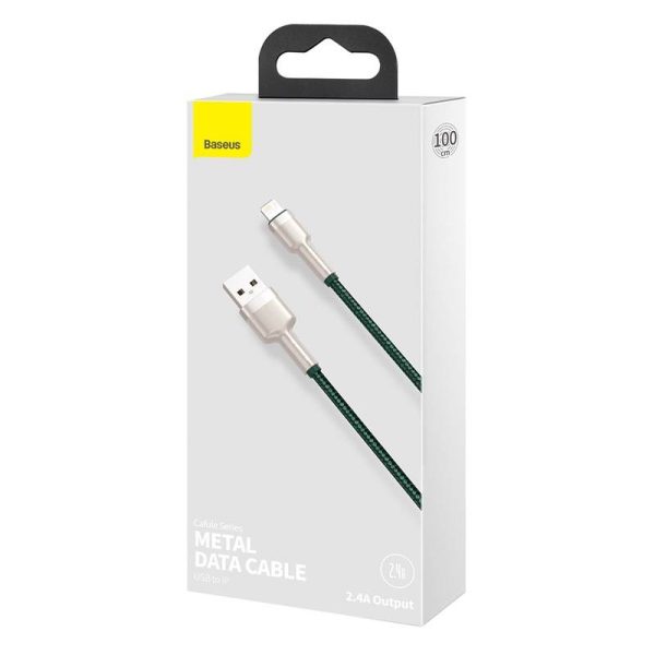 USB cable for Lightning Baseus Cafule, 2.4A, 1m (green) - Image 6
