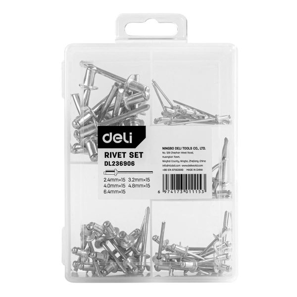 Rivet set Deli Tools EDL236906 (75 pcs) — изображение 2