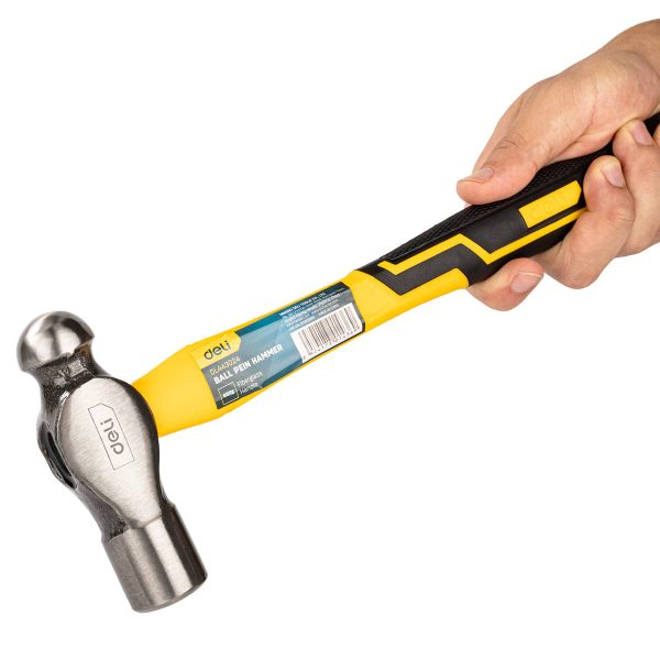 Ball Pein Hammer Deli Tools EDL443024, 0.68kg (yellow) - Image 4