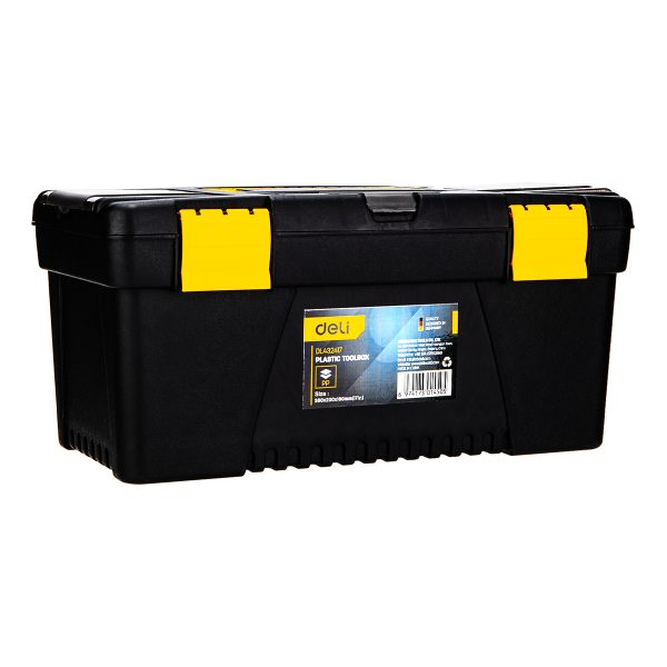 Plastic Tool Box Deli Tools EDL432417, 15'' (yellow) - Image 2