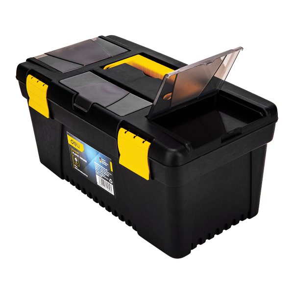 Plastic Tool Box Deli Tools EDL432417, 15'' (yellow) - Image 5