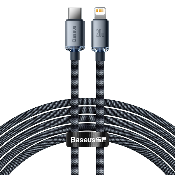 Baseus Crystal Shine cable USB-C to Lightning, 20W, PD, 2m (black) — изображение 2