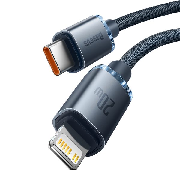 Baseus Crystal Shine cable USB-C to Lightning, 20W, PD, 2m (black) — изображение 3