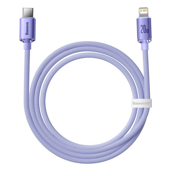 Baseus Crystal Shine cable USB-C to Lightning, 20W, PD, 1.2m (purple) - Image 3