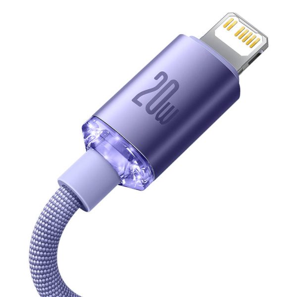 Baseus Crystal Shine cable USB-C to Lightning, 20W, PD, 1.2m (purple) - Image 4