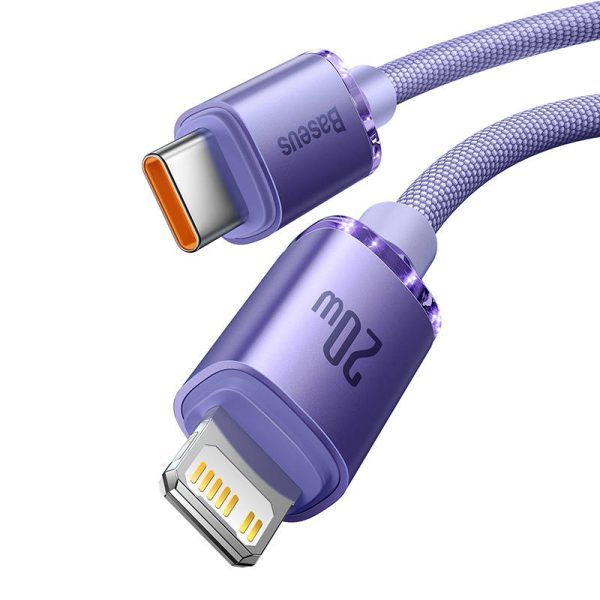 Baseus Crystal Shine cable USB-C to Lightning, 20W, PD, 1.2m (purple) - Image 5