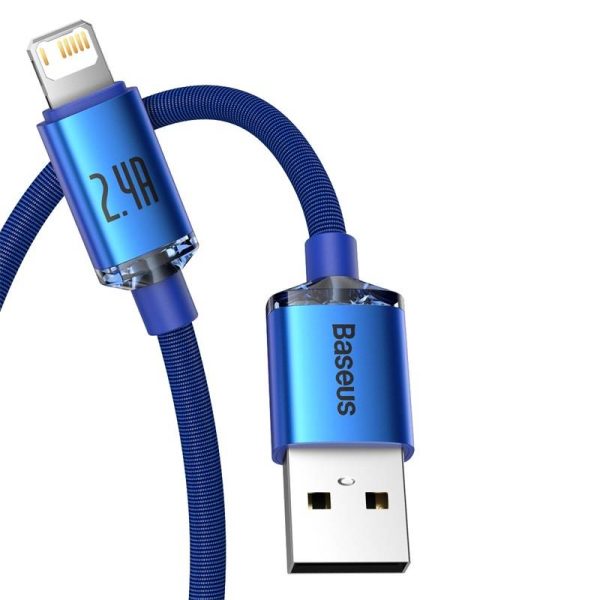 Baseus Crystal Shine cable USB to Lightning, 2.4A, 2m (blue) - Image 3