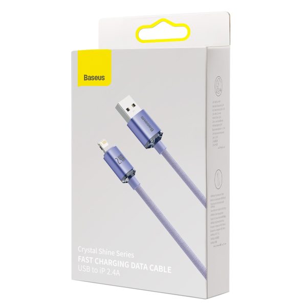 Baseus Crystal Shine cable USB to Lightning, 2.4A, 1.2m (purple) - Image 5