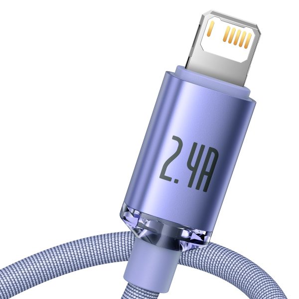Baseus Crystal Shine cable USB to Lightning, 2.4A, 1.2m (purple) - Image 4