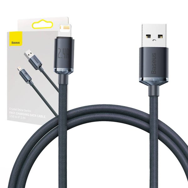 Baseus Crystal Shine cable USB to Lightning, 2.4A, 1.2m (black) - Image 6