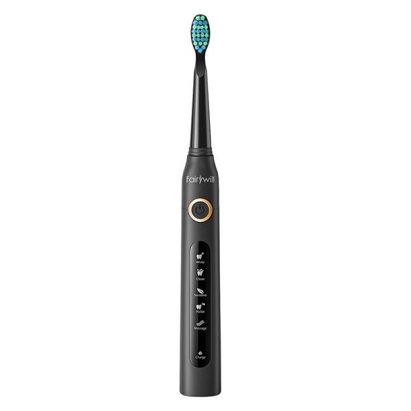 Sonic toothbrushes with head set and case FairyWill FW-507 (Black and pink) - Image 3
