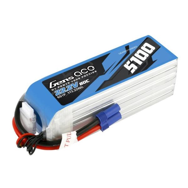 Battery GensAce 5100mAh 22.2V 80C 6S1P EC5 - Image 2