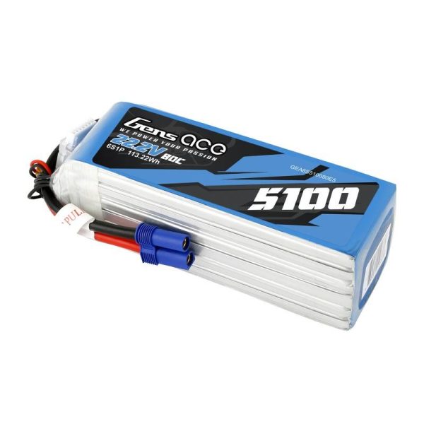 Battery GensAce 5100mAh 22.2V 80C 6S1P EC5 - Image 3