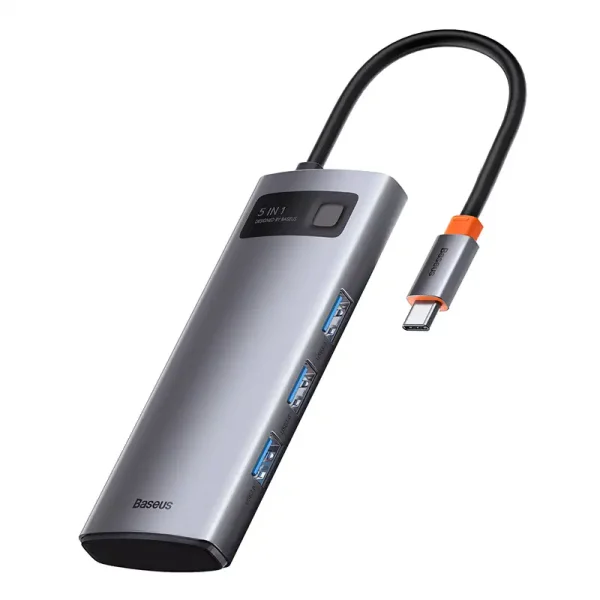 Adapter 5in1 Baseus Hub USB-C to 3x USB 3.0 + HDMI + USB-C PD - Image 2