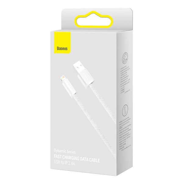Baseus Dynamic cable USB to Lightning, 2.4A, 2m (White) - Image 5