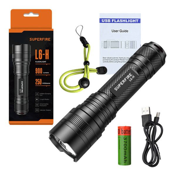 Flashlight Superfire L6-H, 750lm, USB-C - Image 6