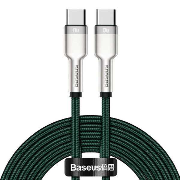 Cable USB-C to USB-C Baseus Cafule, 100W, 2m (green) - Image 2
