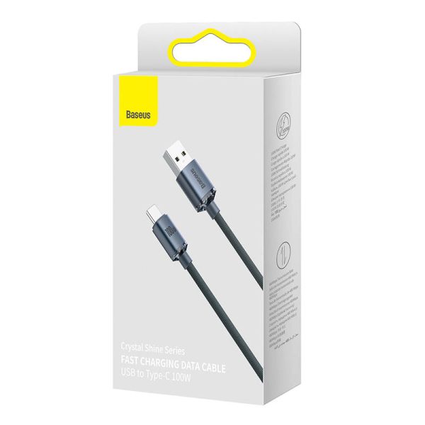 Baseus Crystal Shine cable USB to USB-C, 100W, 1.2m (black) - Image 6
