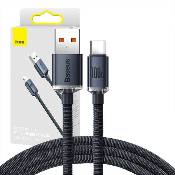 Baseus Crystal Shine cable USB to USB-C, 100W, 1.2m (black)
