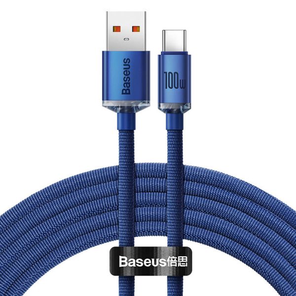 Baseus Crystal Shine cable USB to USB-C, 5A100W1.2m (blue) - Image 2