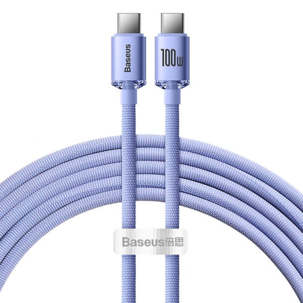 Baseus Crystal Shine cable USB-C to USB-C, 100W, 1.2m (purple) - Image 2