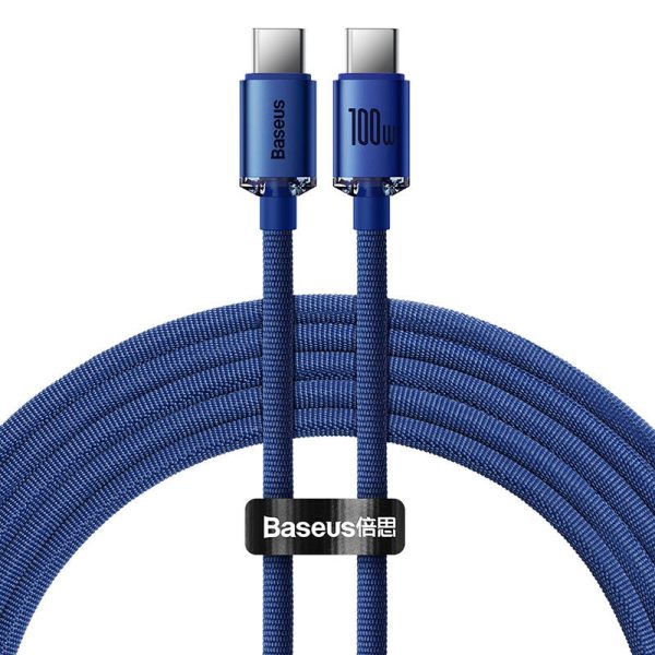 Baseus Crystal Shine cable USB-C to USB-C, 100W, 2m (blue) - Image 2