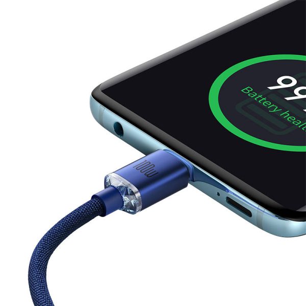 Baseus Crystal Shine cable USB-C to USB-C, 100W, 2m (blue) - Image 3