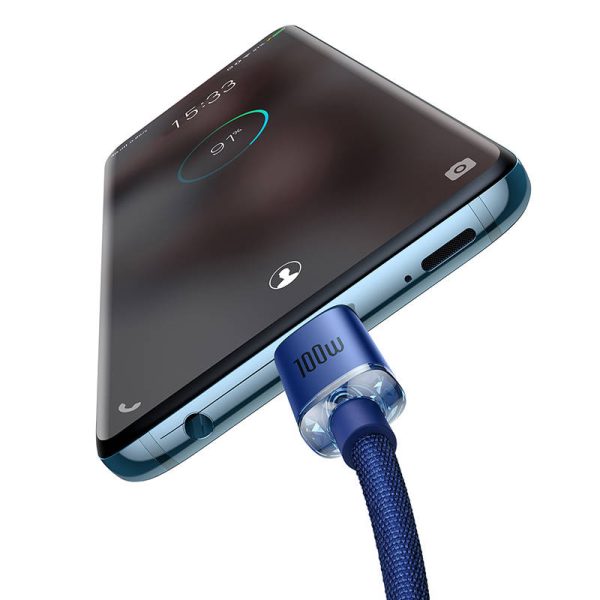 Baseus Crystal Shine cable USB-C to USB-C, 100W, 2m (blue) - Image 6