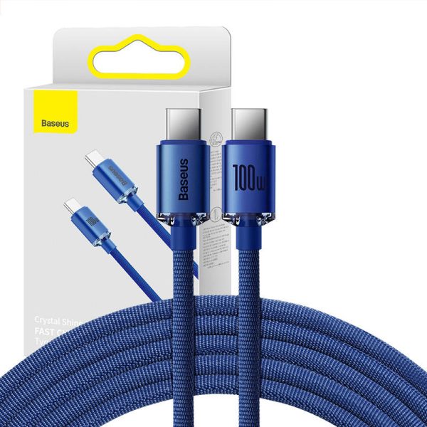 Baseus Crystal Shine cable USB-C to USB-C, 100W, 2m (blue)