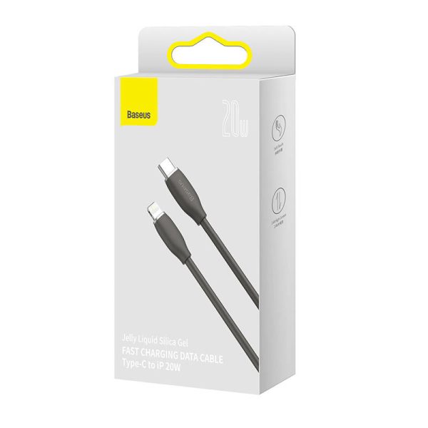 Baseus Jelly  cable USB-C to Lightning, 20W, 1,2m (black) - Image 5
