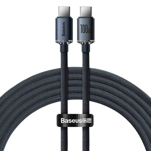 Baseus Crystal Shine cable USB-C to USB-C, 100W, 2m (black) - Image 2
