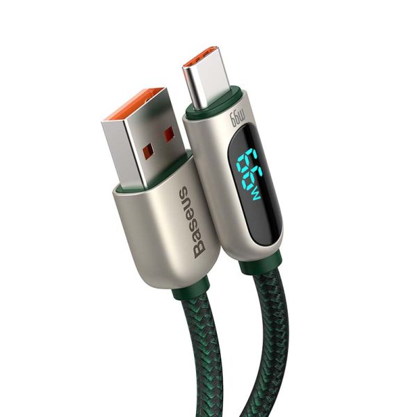 Baseus Display Cable USB to Type-C, 66W, 1m (green) - Image 2