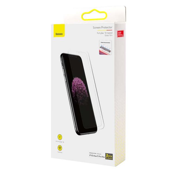 Baseus 0.3mm Full-glass Tempered Glass Film(2pcs pack) for iPhone XS Max/11 Pro Max 6.5inch - Image 6
