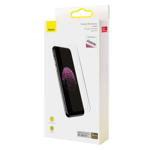 Baseus 0.3mm Full-glass Tempered Glass Film(2pcs pack) for iPhone XR/11 6.1inch - Image 6
