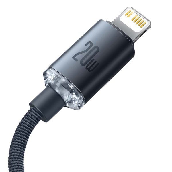 Baseus Crystal cable USB-C to Lightning, 20W, PD, 1.2m (black) - Image 4