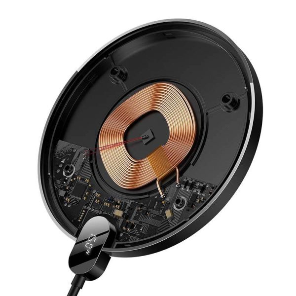 Inductive wireless charger Baseus Digital LED  15W (black) - Image 4