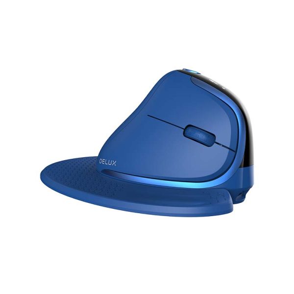 Bezprzewodowa mysz pionowa Delux M618XSD BT+2.4G RGB (niebieska) - Image 2