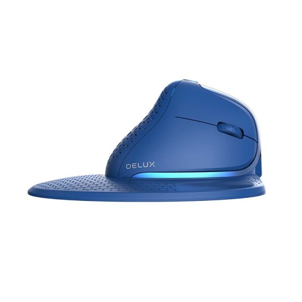 Bezprzewodowa mysz pionowa Delux M618XSD BT+2.4G RGB (niebieska) - Image 5